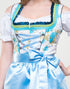 3-teiliges Damen-Dirndl-Set: Kleid, Bluse und Schürze in Blau